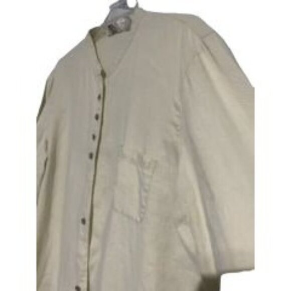 J. Jill Women's Top Tunic Button Down Casual Linen Blend Size Yellow Size Medium - Picture 3 of 5